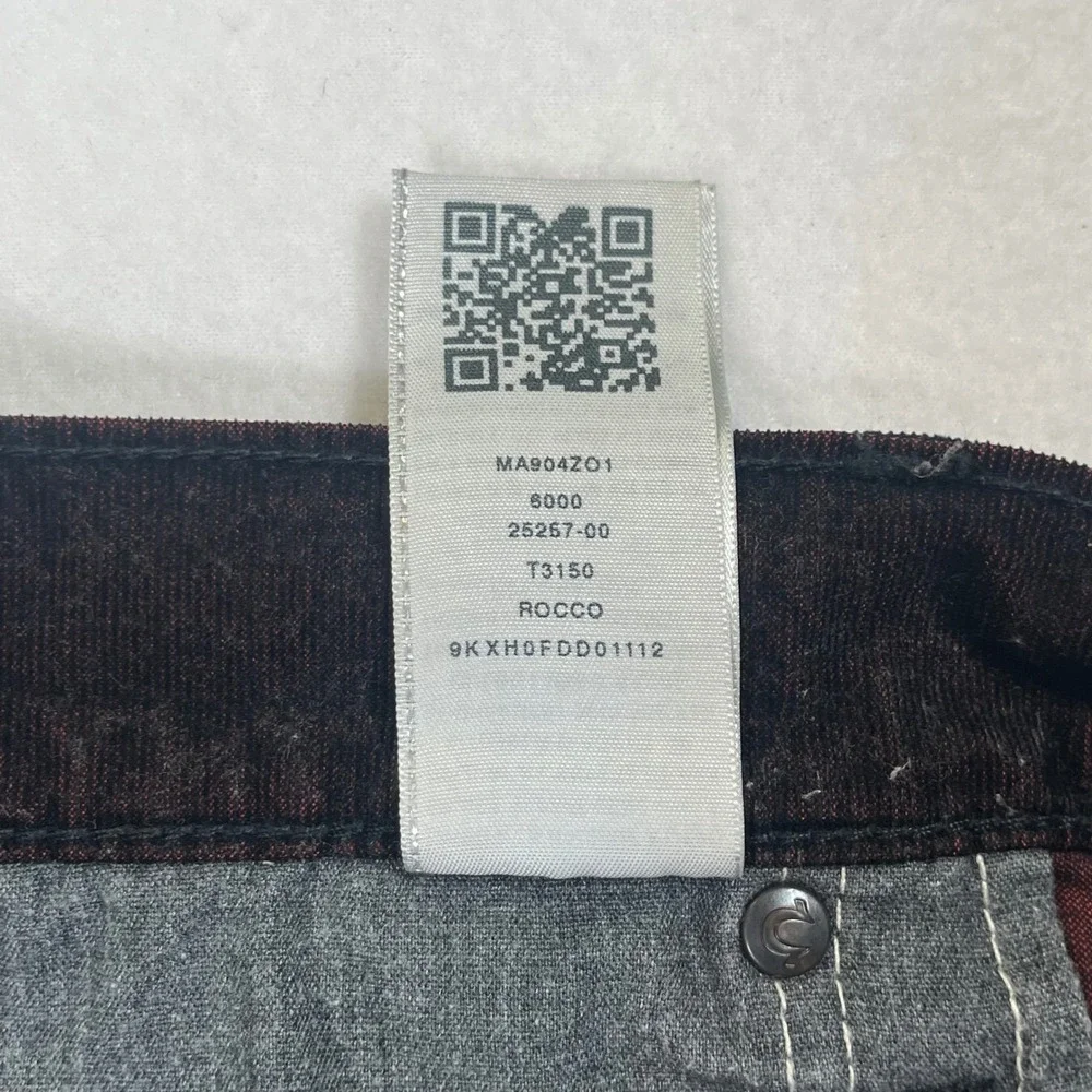 True Religion Rocco Relaxed Corduroy Pants Black Red Moto Punk Grunge Y2K Men 44